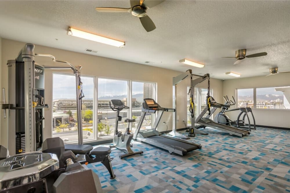 Fitness center at The Deco at Victorian Square in Sparks, Nevada