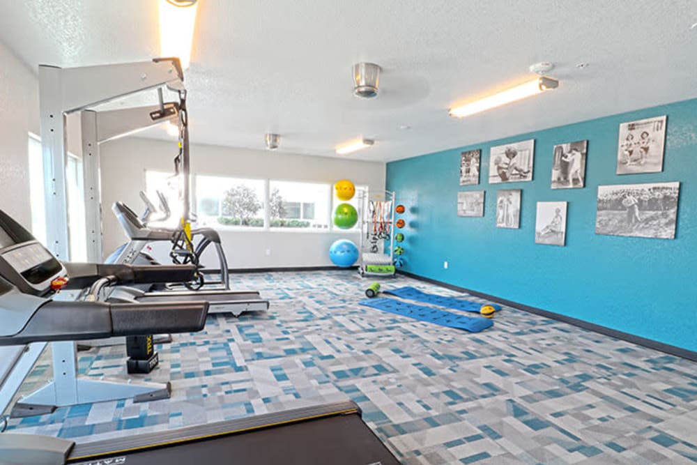 Well-equipped fitness center at The Deco at Victorian Square in Sparks, Nevada