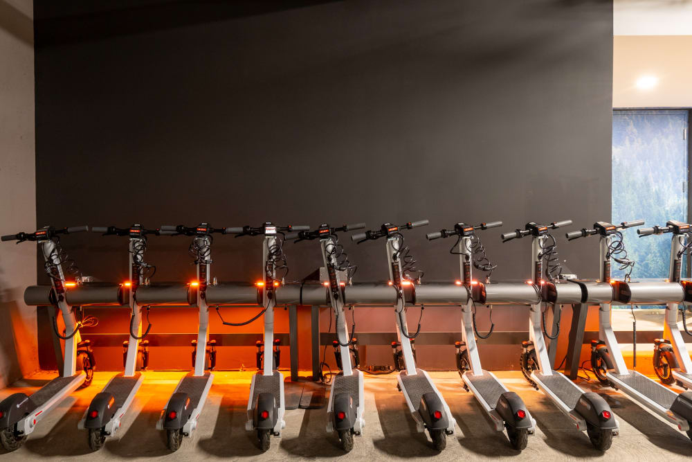 Ridy scooters at MV Apartments in Mountain View, California