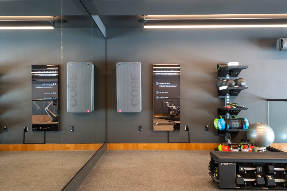 State-of-the-art fitness center at MV Apartments in Mountain View, California