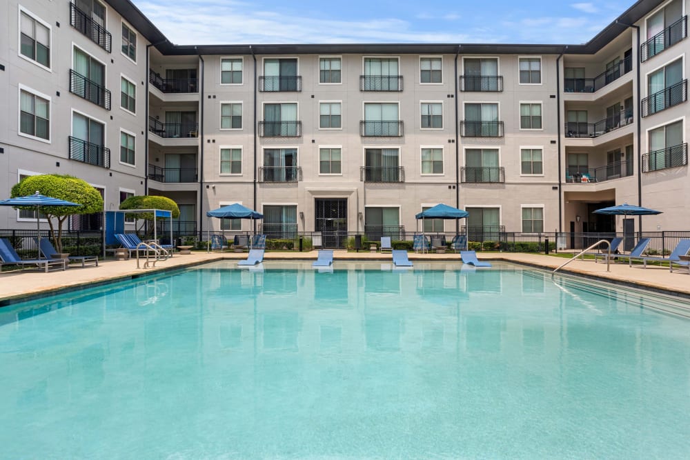 Property swimming pool at Olympus Boulevard in Frisco, Texas