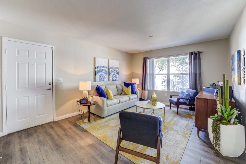 Apartment entry and living room space at Ascent at Silverado in Las Vegas, Nevada