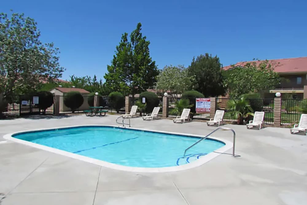 Swimming pool at Casablanca Apartments in Palmdale, California