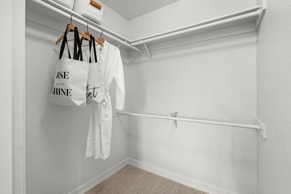 Spacious closet in a model home at Timbers at Tualatin in Tualatin, Oregon