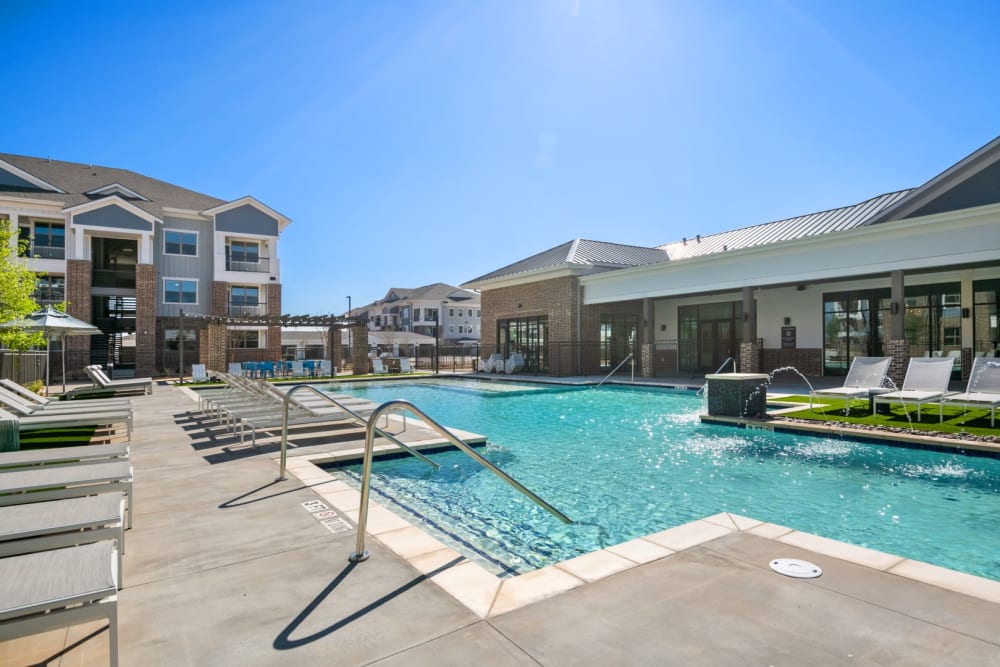 Resort-style swimming pool at Coronado on Briarwood in Midland, Texas