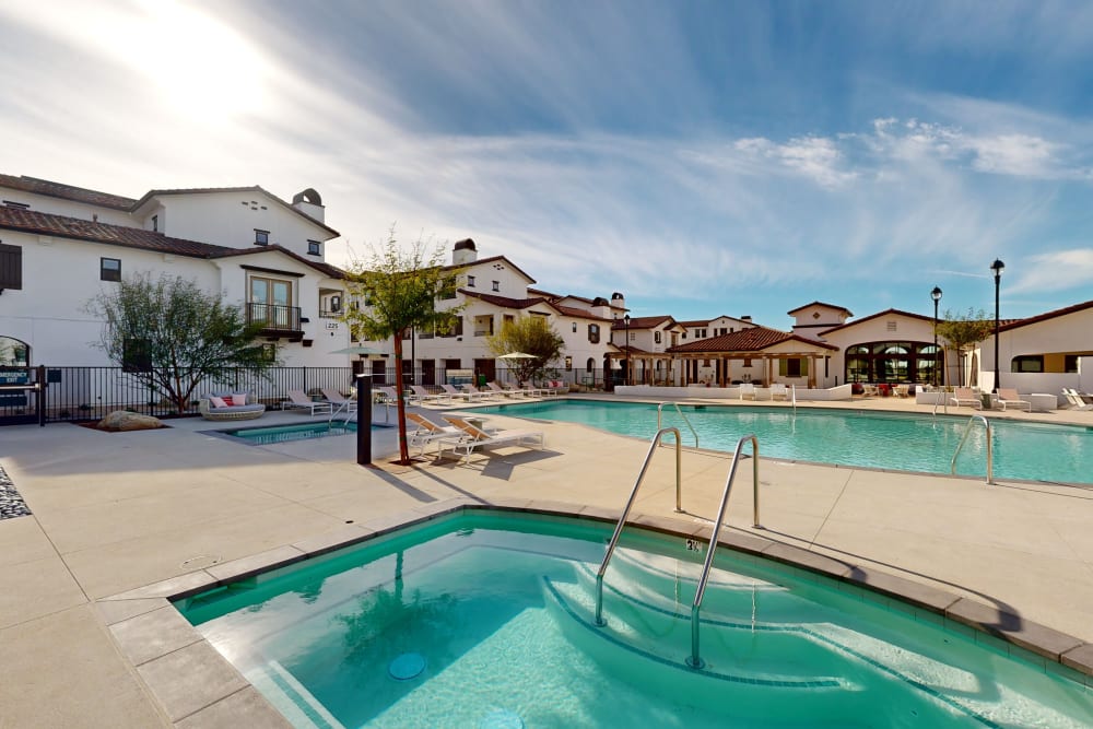 Spa and resort-style pool at The Villas at Anacapa Canyon in Camarillo, California