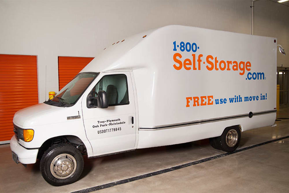 Moving van at 1-800-Self-Storage.com in Southfield, Michigan