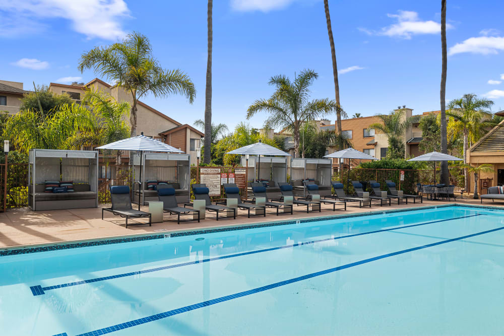 Spacious swimming pool at Allina La Jolla in San Diego, California
