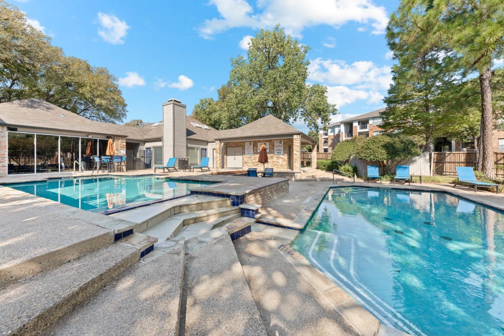 Resort-style pool at Ronan Apartment Homes in Grand Prairie, Texas