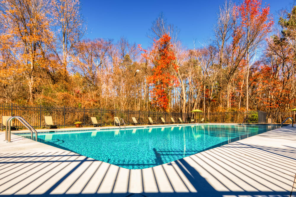 The sparkling community swimming pool at Millspring Commons in Richmond, Virginia