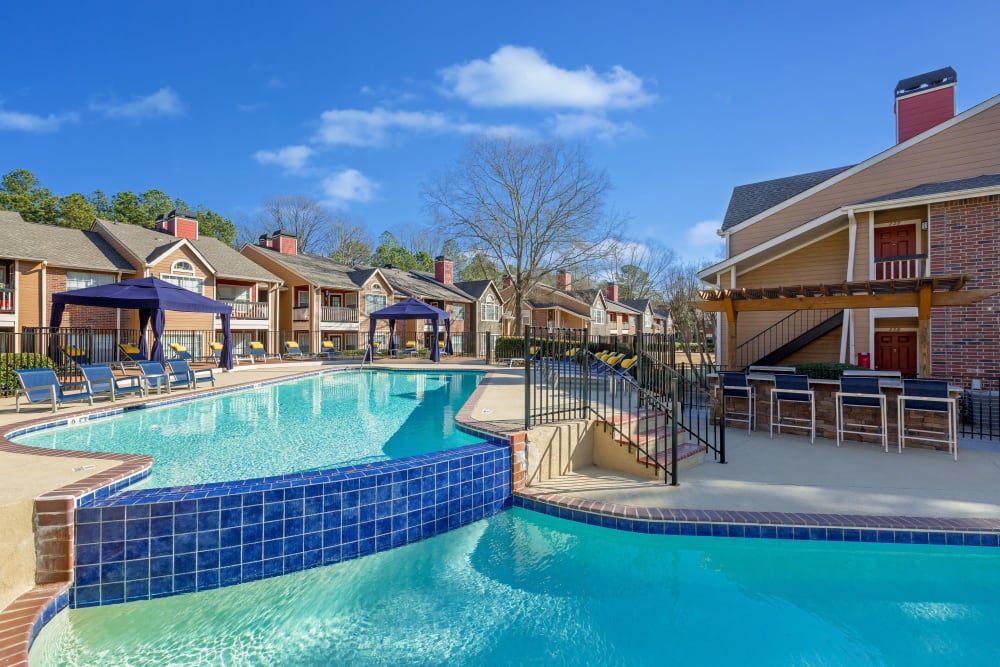 Luxurious swimming pool at Parc at 1695 in Norcross, Georgia