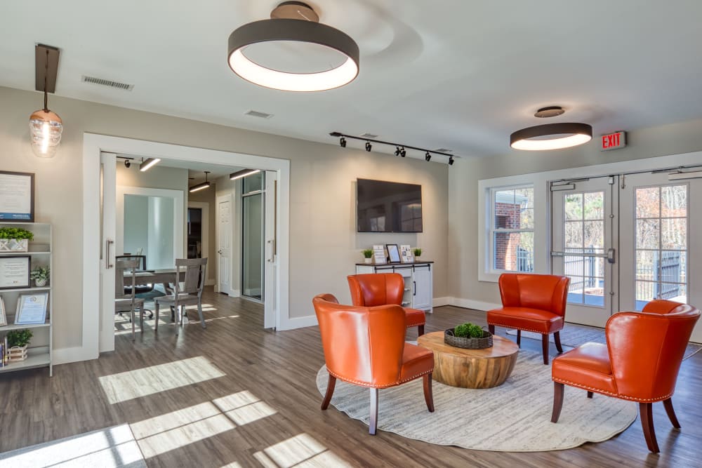 Comfortable seating in the lounge for residents at Millspring Commons in Richmond, Virginia