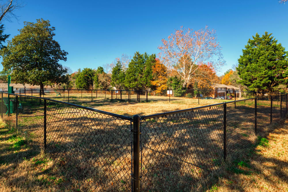 A gated dog park for resident's furry friends at Millspring Commons in Richmond, Virginia