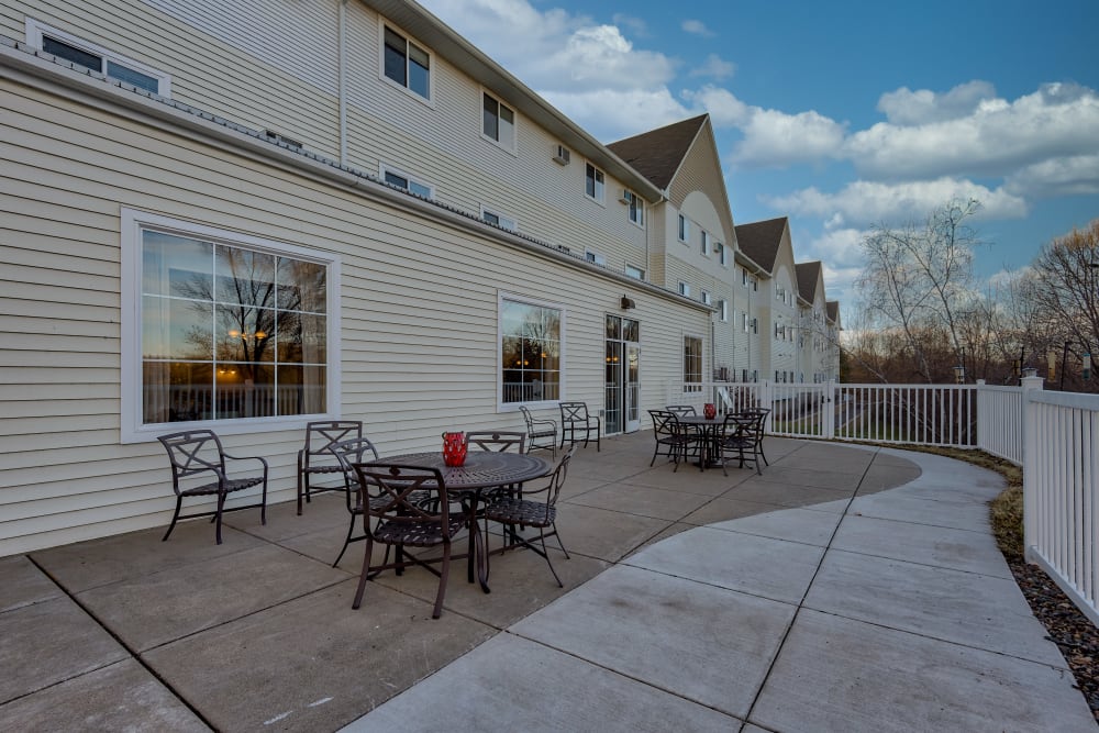 Deck with seating at Amira Choice Champlin in Champlin, Minnesota