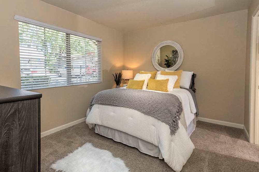 Bedroom and large window of Foxborough in Citrus Heights, California