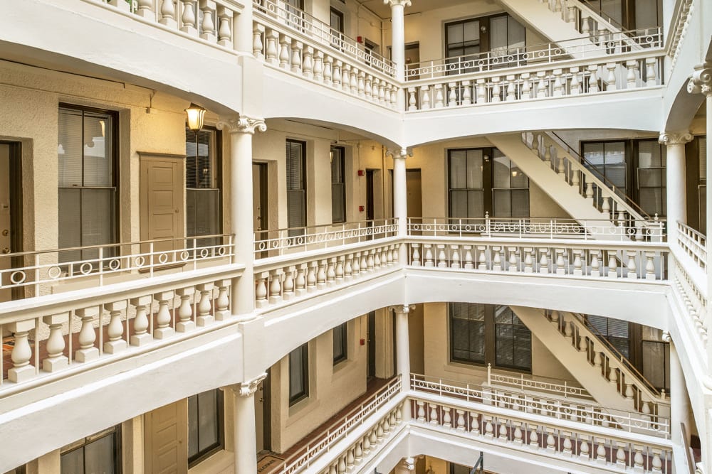 Beautiful staircases at Atrio Boston in Boston, Massachusetts