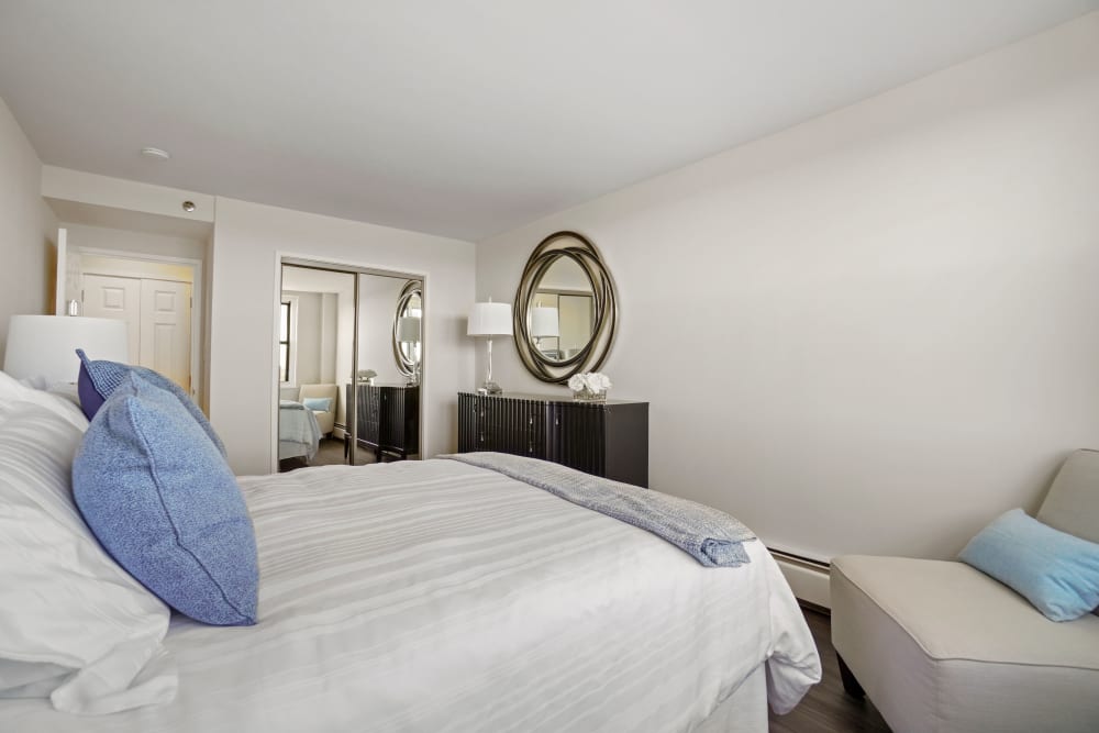 Two bedroom master bedroom at Parkside Place in Cambridge, Massachusetts