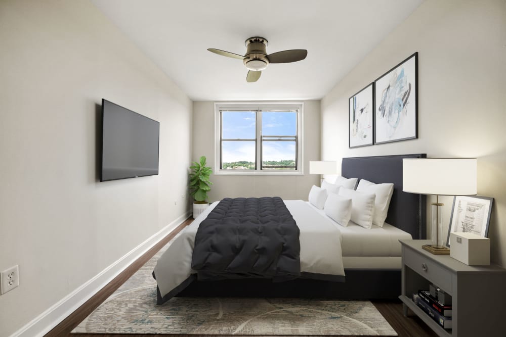 Three bedroom master bedroom at Parkside Place in Cambridge, Massachusetts