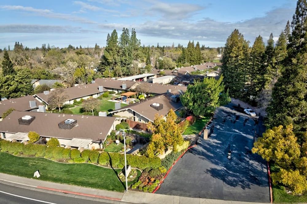 Aerial view housing community at Espana East in Sacramento, California