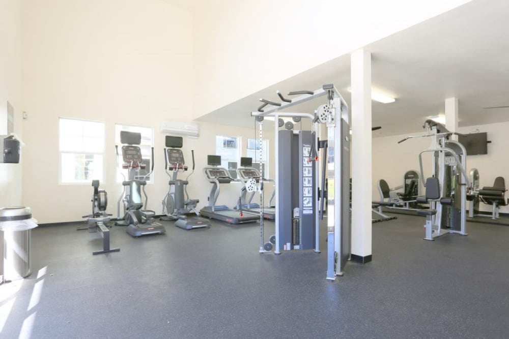 Spacious fitness center at Cedar Flats in Chico, California