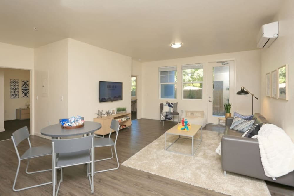Spacious living room at Cedar Flats in Chico, California