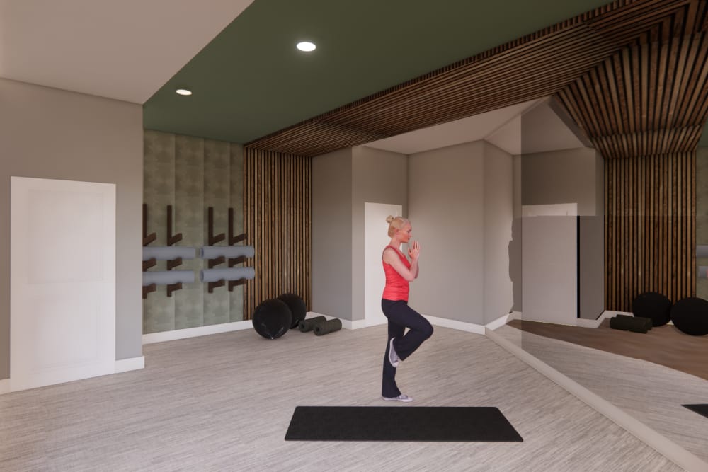 Yoga studio at The Metro at Clearview in Metairie, Louisiana