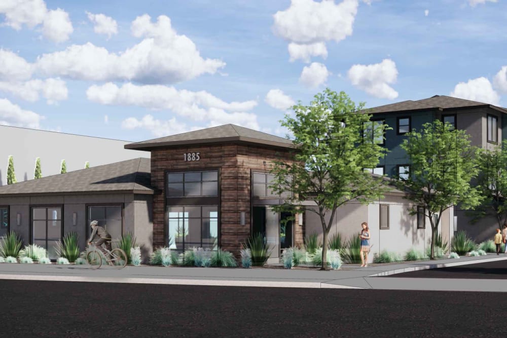 Rendering of the building at Del Corazon Apartments in Santa Rosa, California
