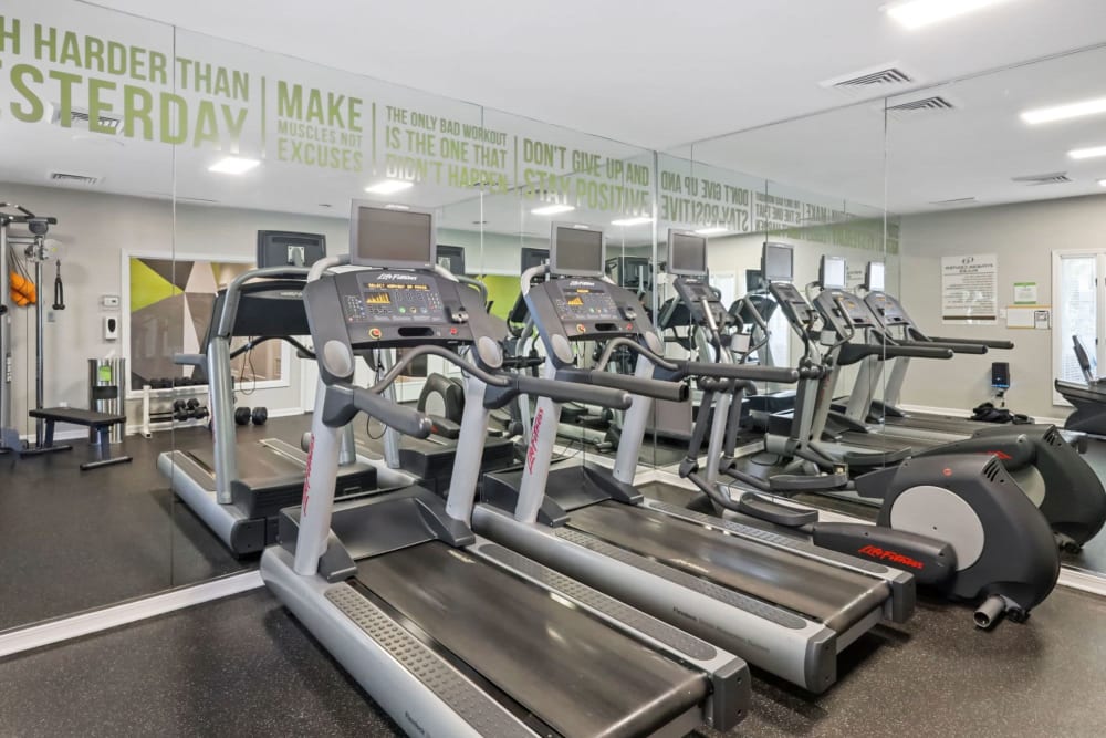 Fitness center with nice equipment at Steeplechase Apartments in Largo, Maryland