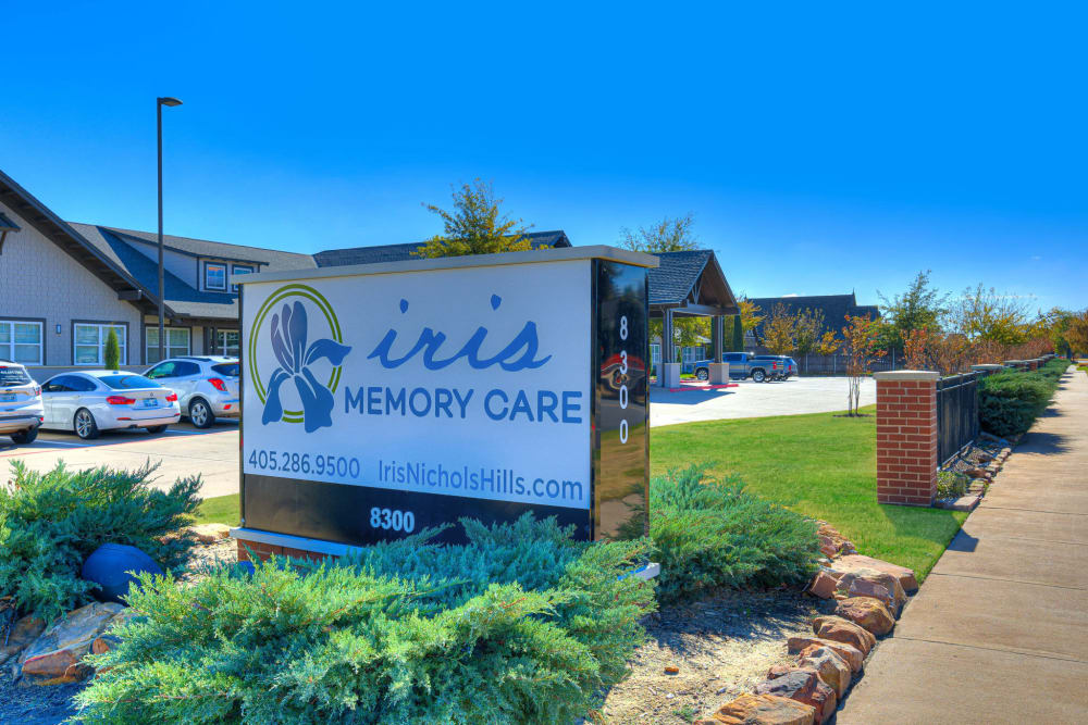 Welcome Sign at Iris Memory Care of Nichols Hills in Oklahoma City, Oklahoma