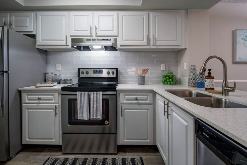 Modern kitchen at Ashley Lake Park Apartments in Boynton Beach, Florida