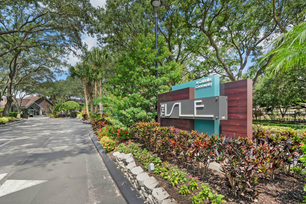 Beautiful entrance at The Isle Apartments in Orlando, Florida