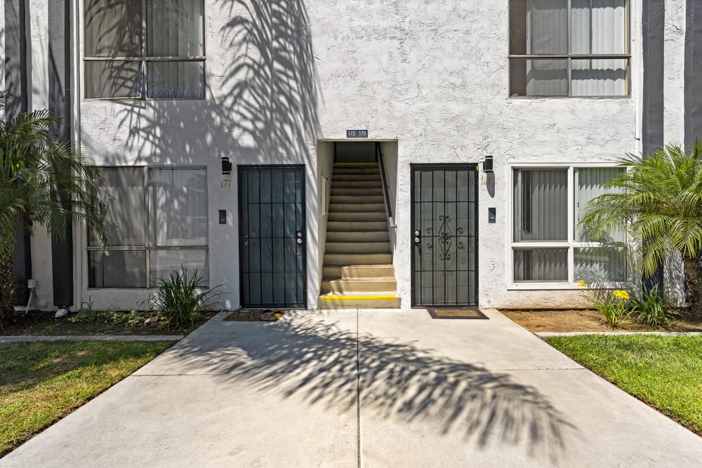 Entrance to an apartment building at Vista Apartments in Chula Vista, California