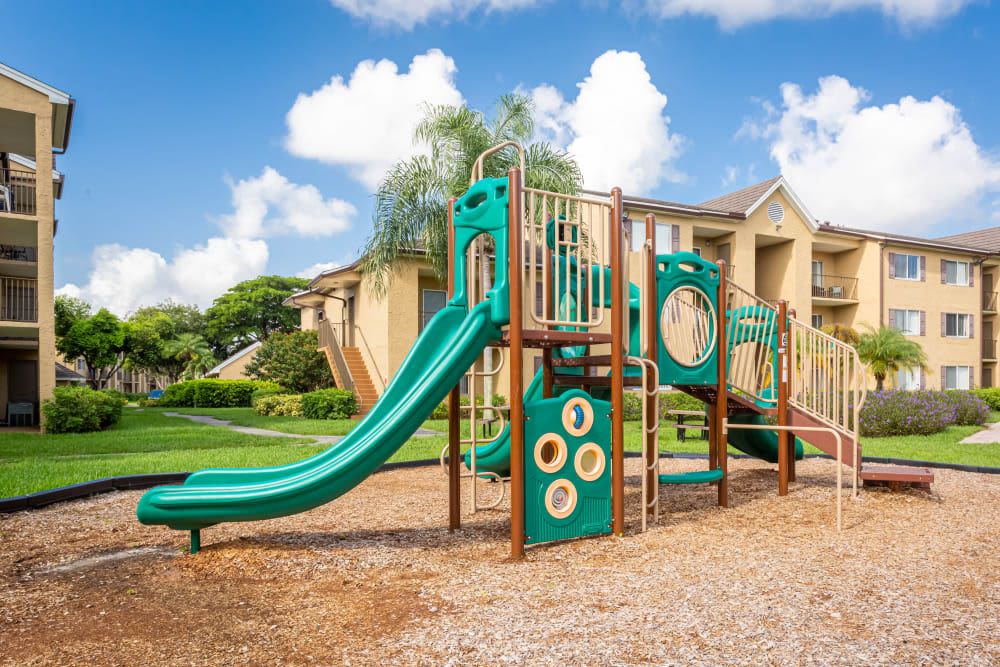 An on-site playground at Palmetto Place in Miami, Florida