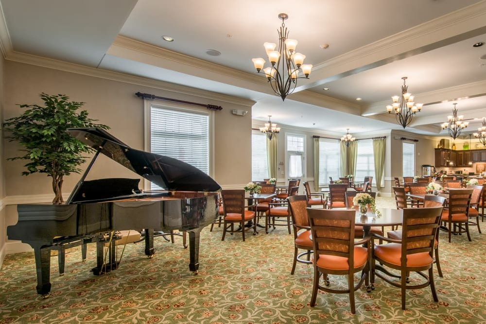 Piano lounge at Barclay House of Aiken in Aiken, South Carolina