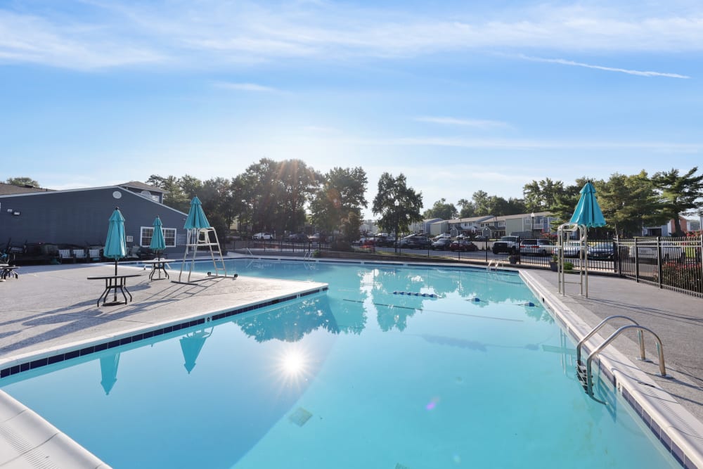 Pool with bright colors at The Seasons Apartments in Laurel, Maryland