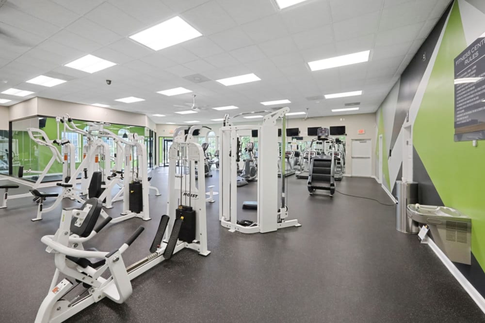 Gym equipment at The Seasons Apartments in Laurel, Maryland