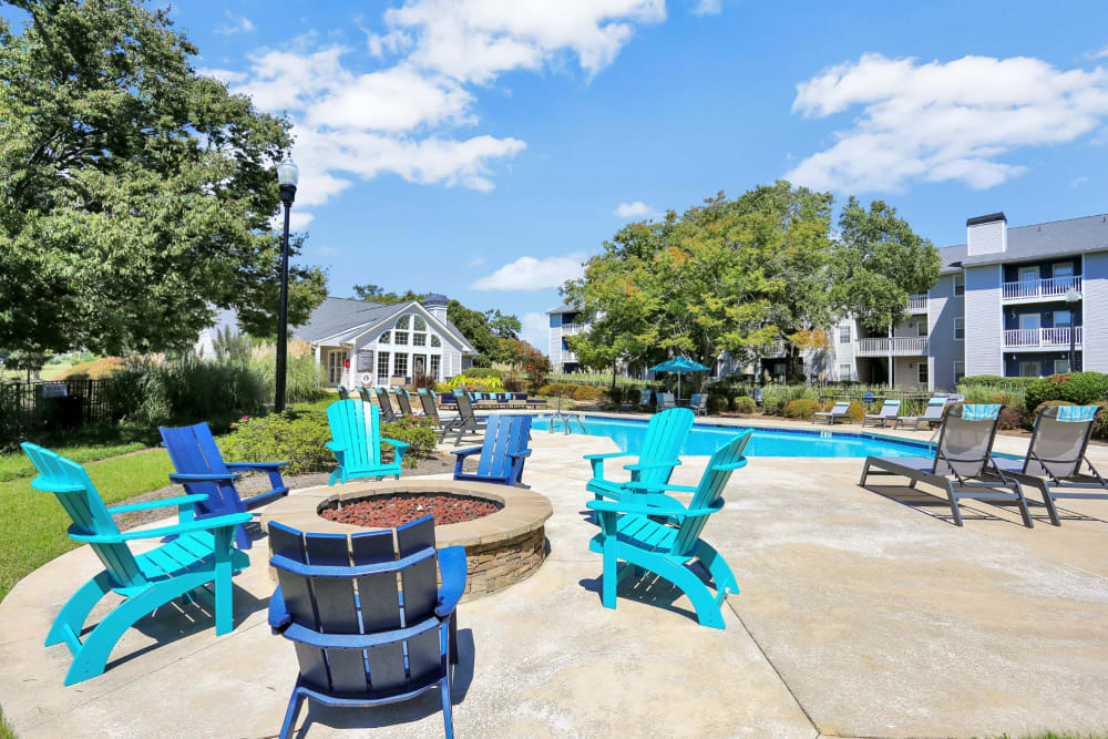 Fire pit at The Willows Apartments in Spartanburg, South Carolina