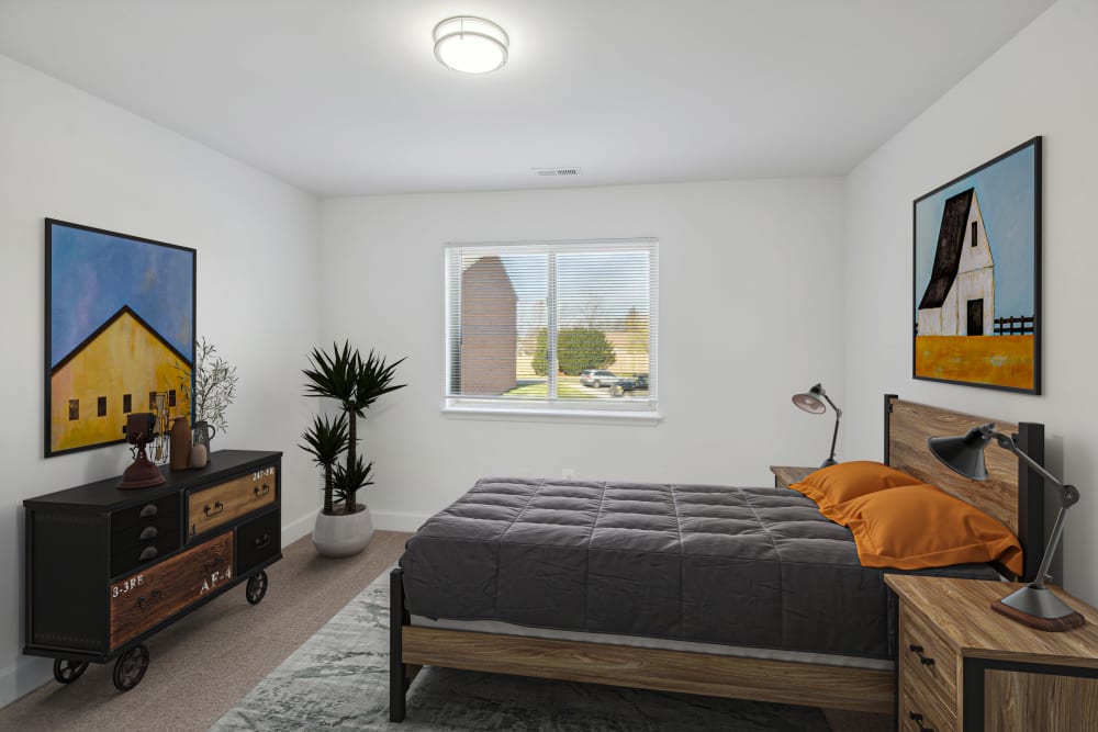 Secondary bedroom at Rolling Park Apartments in Windsor Mill, Maryland