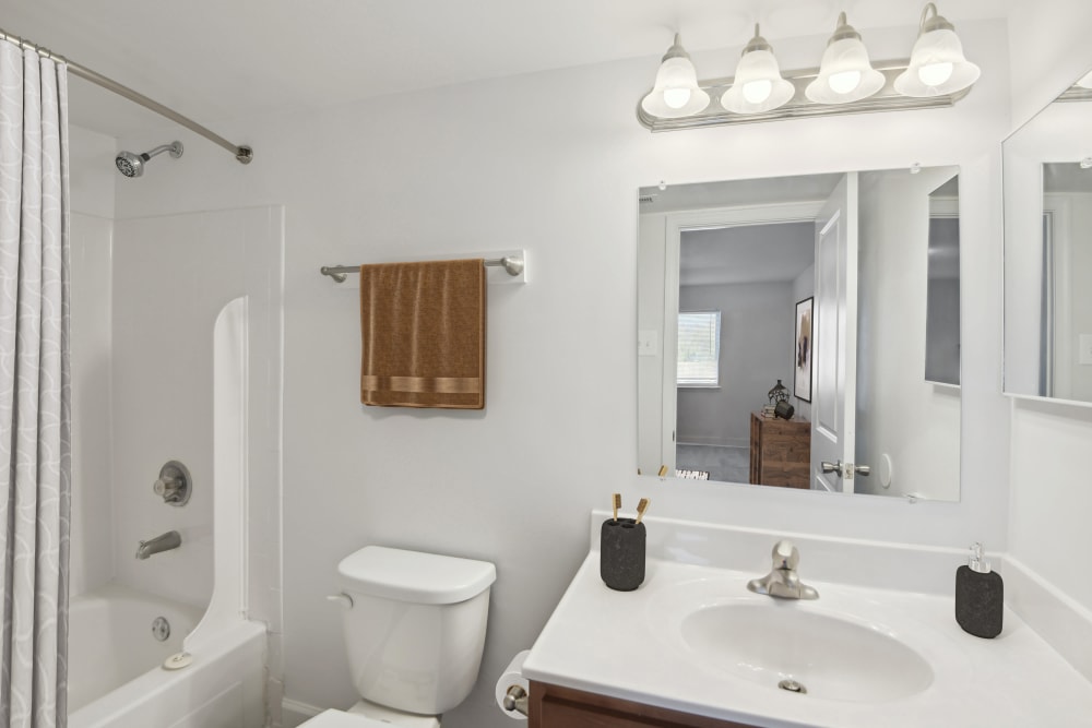 Cozy Bathroom at Rolling Park Apartments in Windsor Mill, Maryland