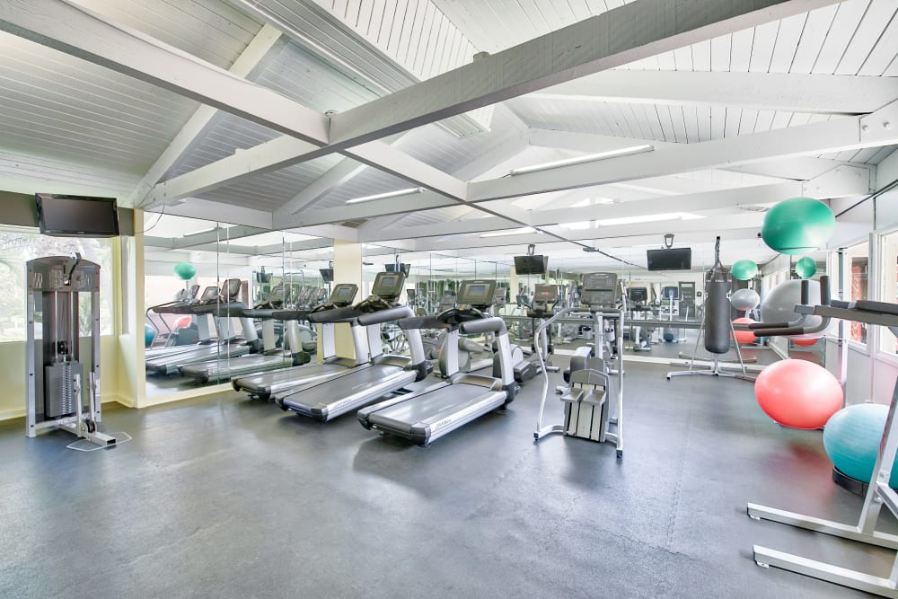 Enjoy a resident gym at Mediterranean Village Apartments in Costa Mesa, California
