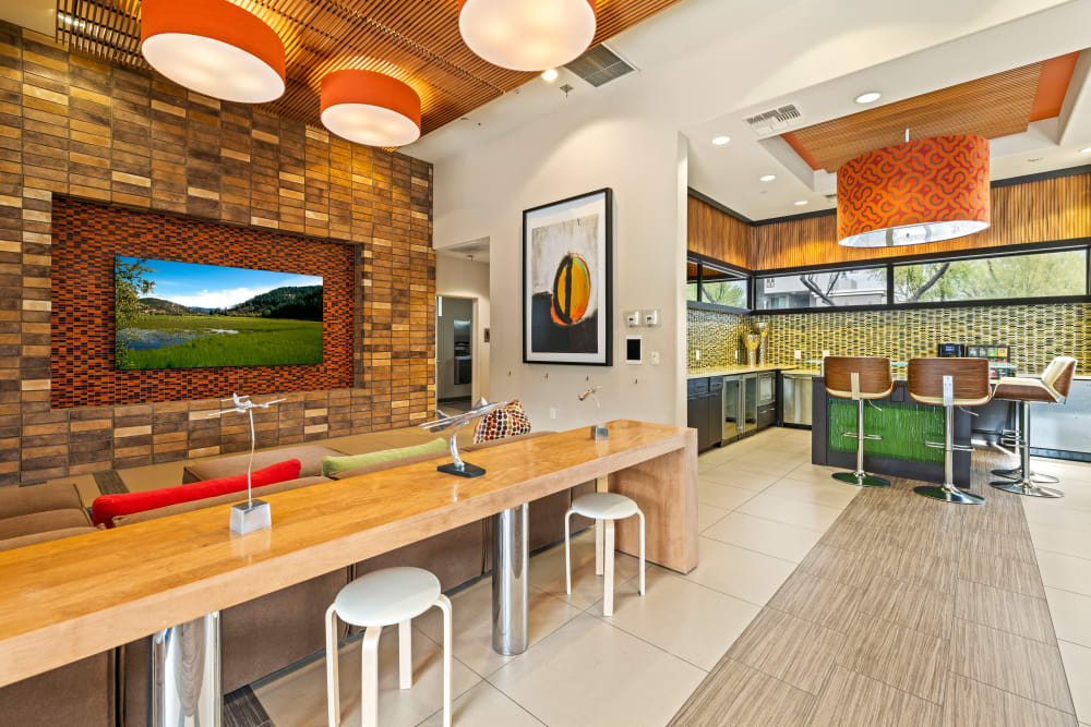 Lavishly furnished clubhouse at Vive in Chandler, Arizona