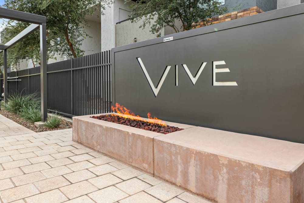 Our sign welcoming residents and guests to Vive in Chandler, Arizona