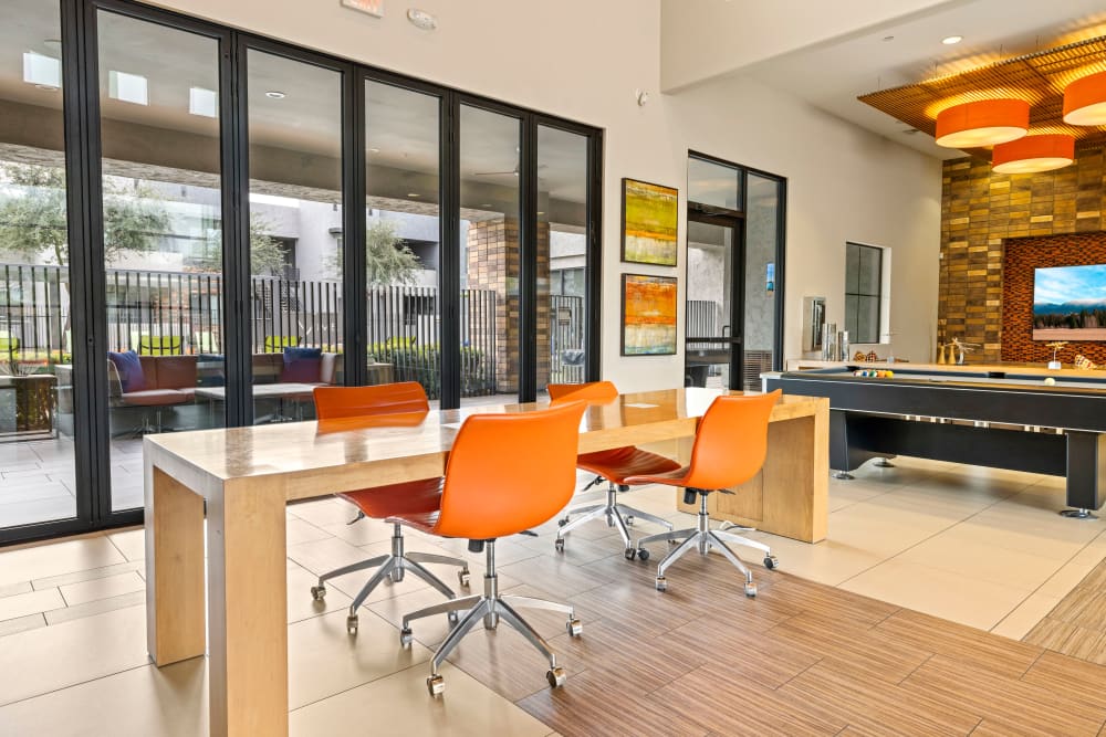Business center area at Vive in Chandler, Arizona