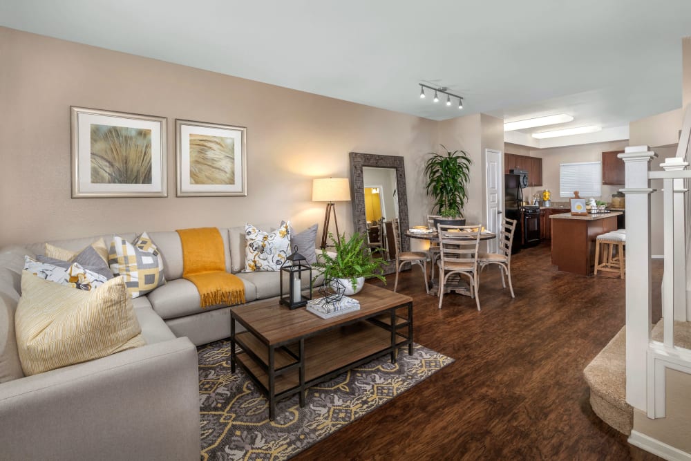Living room at Homecoming at Eastvale in Eastvale, California