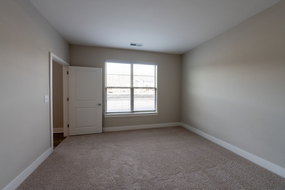 Bedrooms with carpet and lots of natural light at Elms at the Refuge in Laurel, Maryland