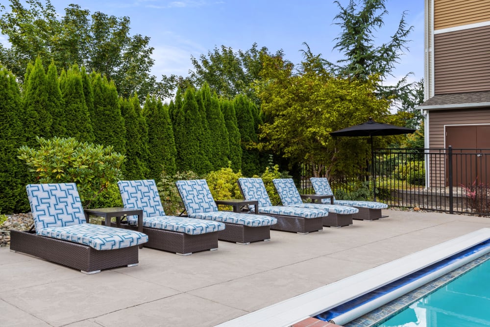Pool couch at Woodland Apartments in Olympia, Washington