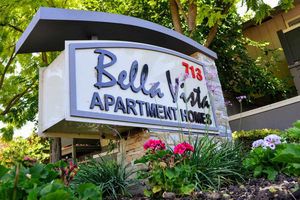 Exterior sign at Bella Vista in Napa, California