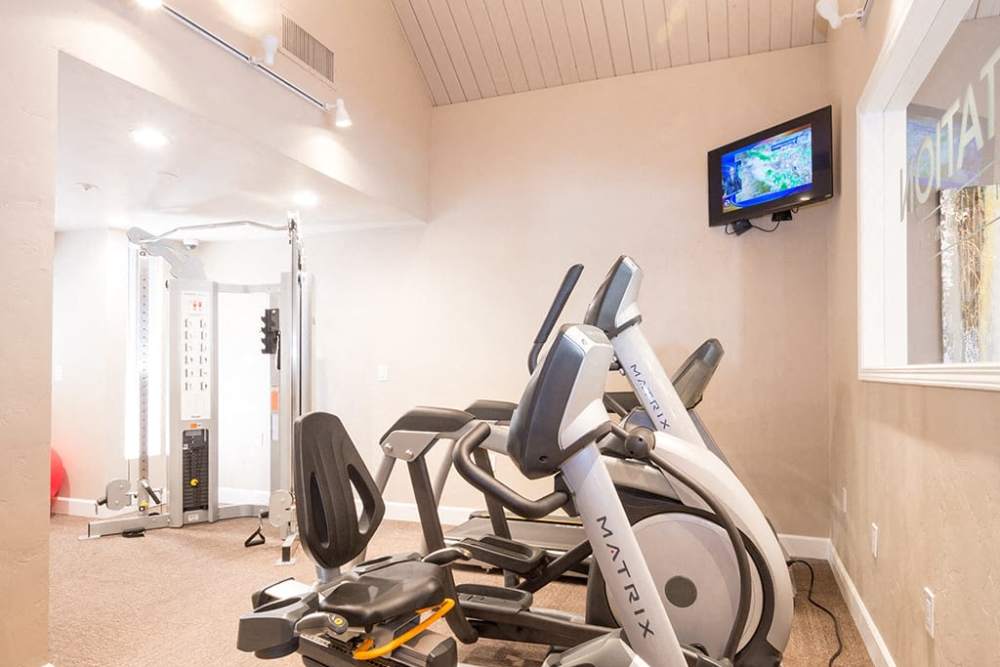 Cardio equipment in the fitness center at Parc Station in Santa Rosa, California