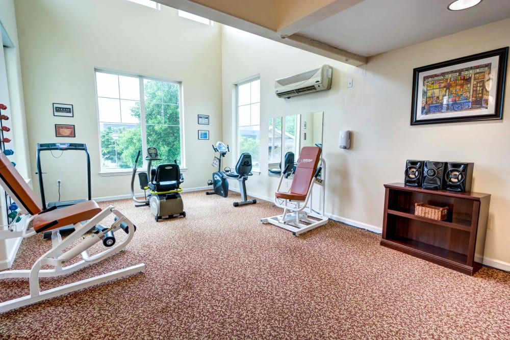 Fitness center at Hawks Ridge Assisted Living in Hood River, Oregon