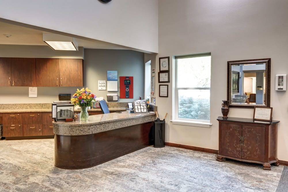 Front desk at The Suites Assisted Living and Memory Care in Grants Pass, Oregon